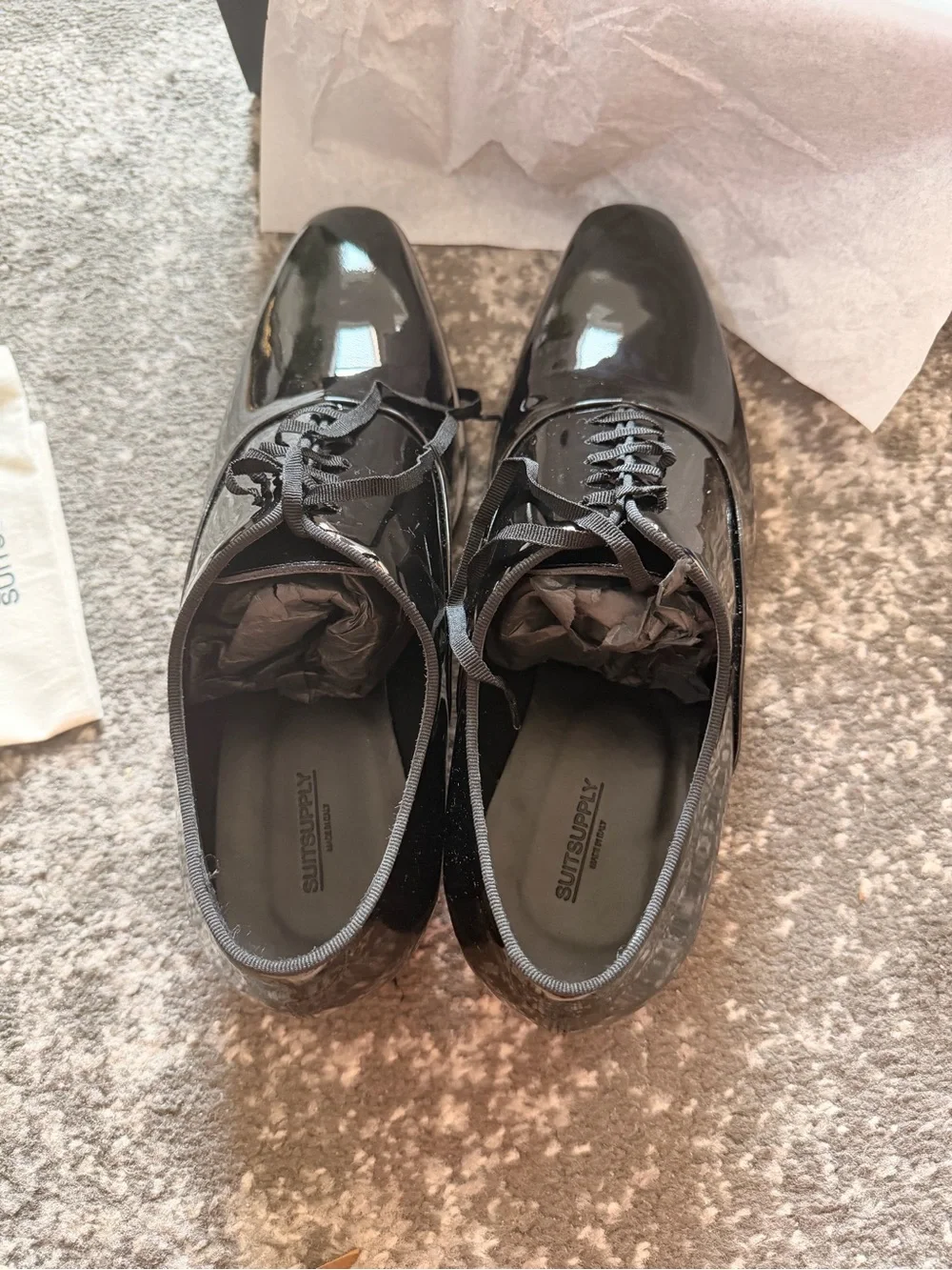Suit supply Men's Black tuxedo Oxford Dress Shoes brand new